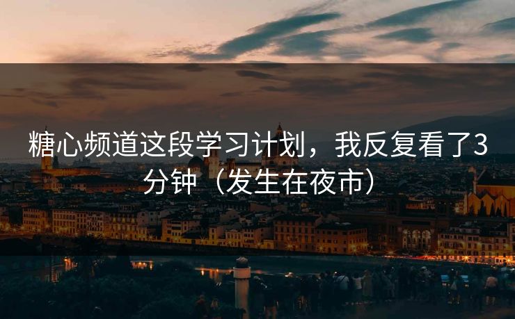 糖心频道这段学习计划,我反复看了3分钟(发生在夜市) 糖心频道这段学习计划,我反复看了3分钟(发生在夜市)