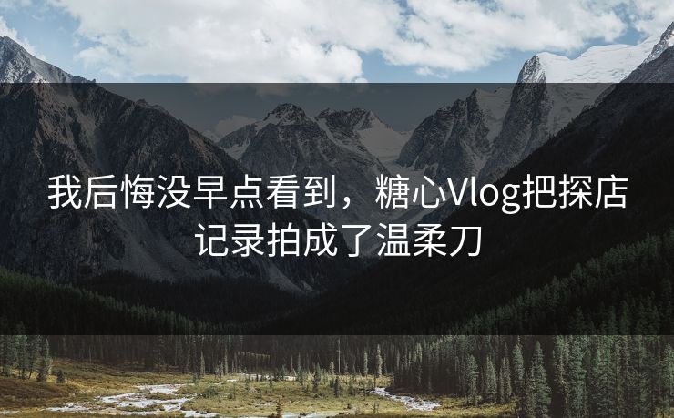 我后悔没早点看到，糖心Vlog把探店记录拍成了温柔刀