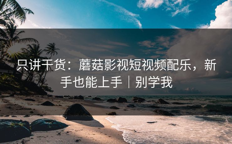 只讲干货:蘑菇影视短视频配乐,新手也能上手|别学我 只讲干货:蘑菇影视短视频配乐,新手也能上手|别学我